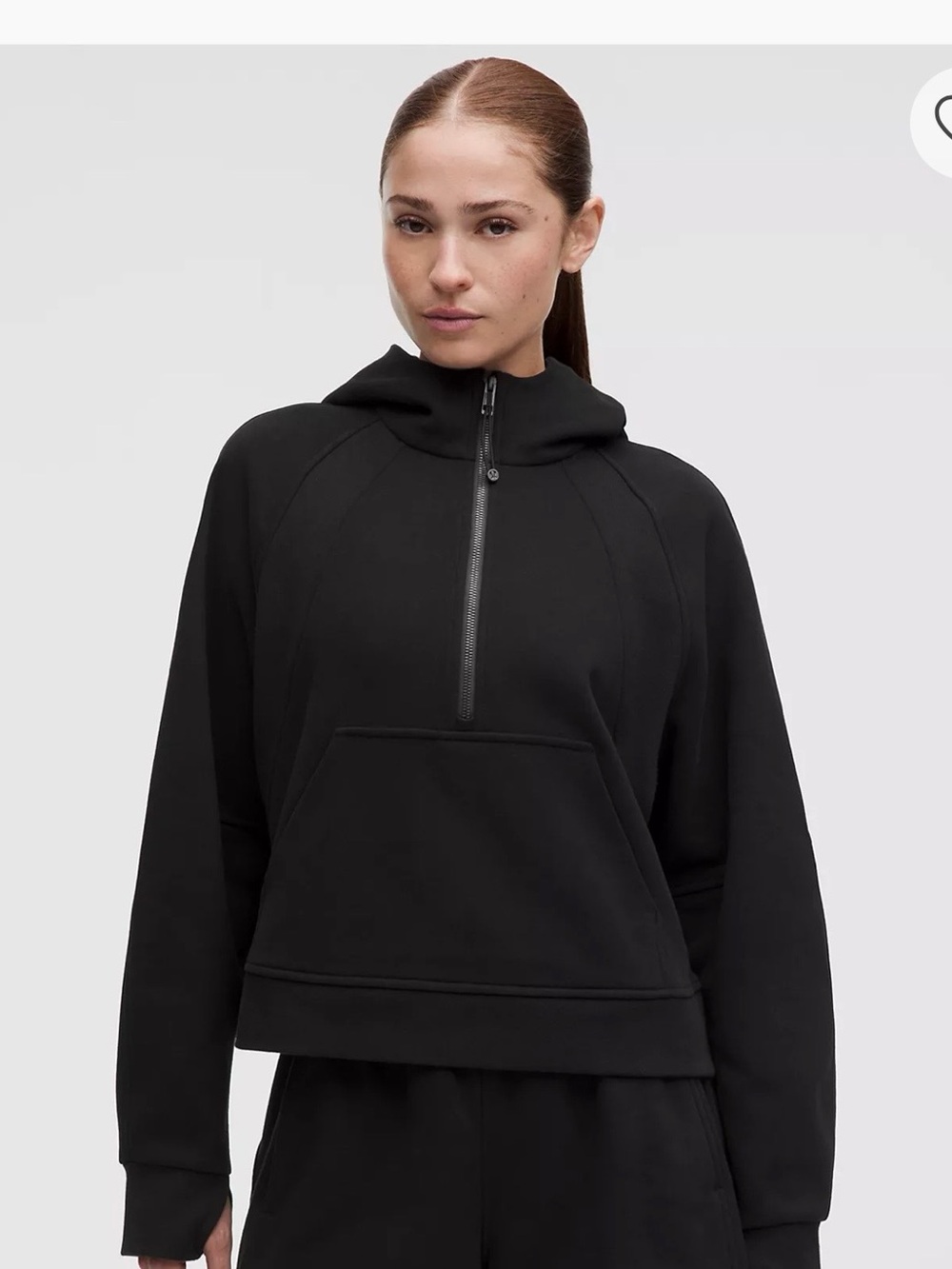 Women's Black Half-Zip Hoodie